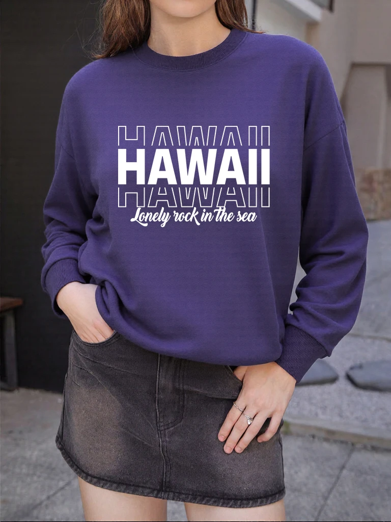 

Женский свитшот с принтом «Одино в море», уличный базовый пуловер, удобная повседневная одежда, простые модные топы