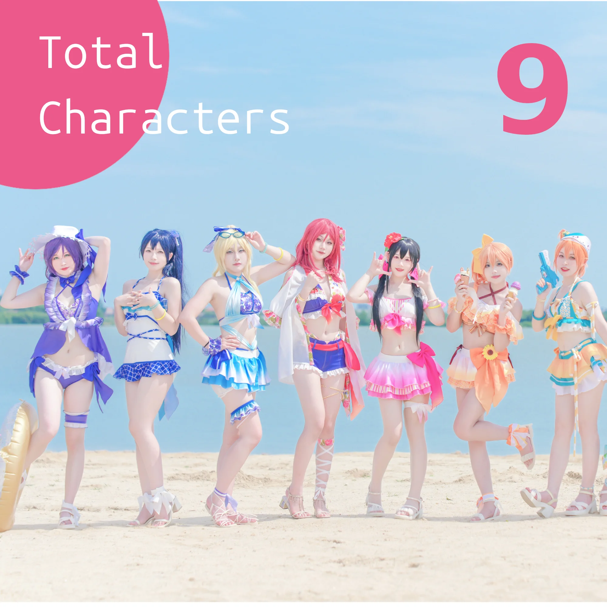 Love Live Swimsuit Cosplay Honoka Kotori Umi Rin Eli Nozomi Hanayo Nico Maki Cosplay Costume Female Beachwear Girl Bikini