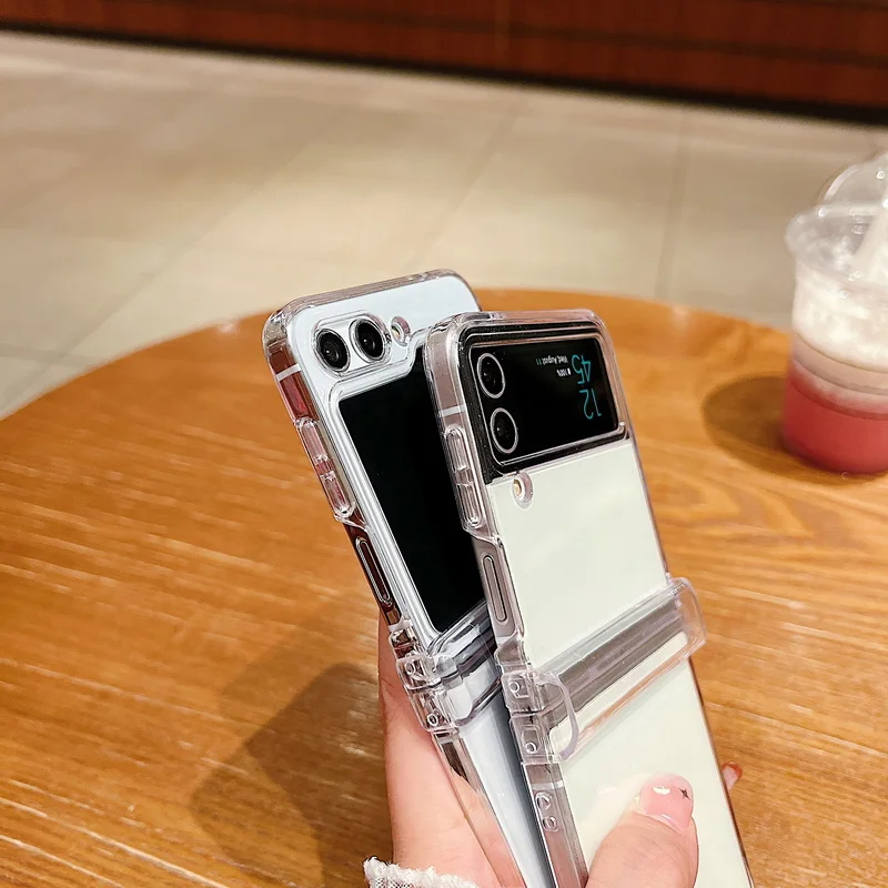 Klare Handyhülle für Samsung Galaxy Z Flip 8 7 FE 6 5 4 3 5G Stoßfeste, faltbare, transparente, harte Schutzhülle für Samsung Z Flip8 Flip6 – Detail 4