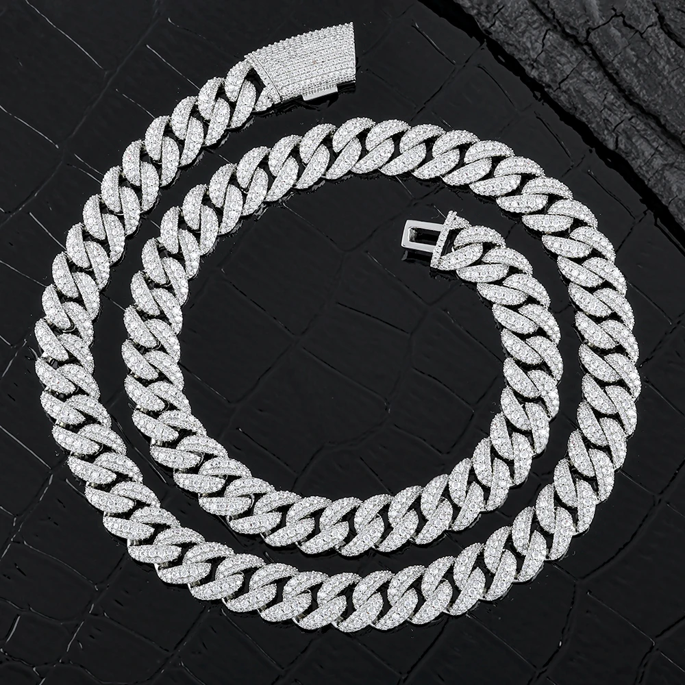 

HHIOK 2026 New 11mm Cuban Custom Necklace Iced Brass 18k Gold Plated Miami Shiny Fashion Hip Hop Wholesale Men's Jewelry