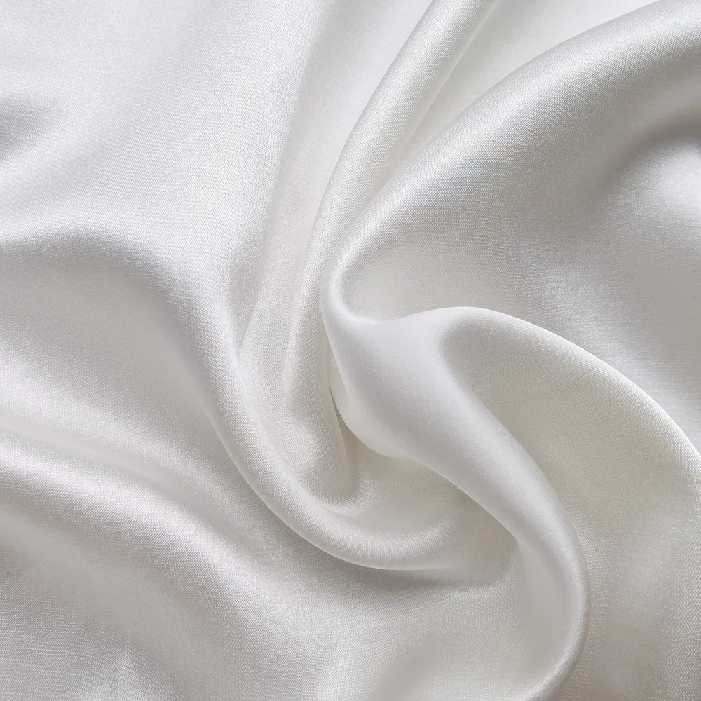 Quality 19 momme 45\'\' Wide By Meters Natural White Silk Satin Material Silk Cotton Charmeuse Fabric Wedding