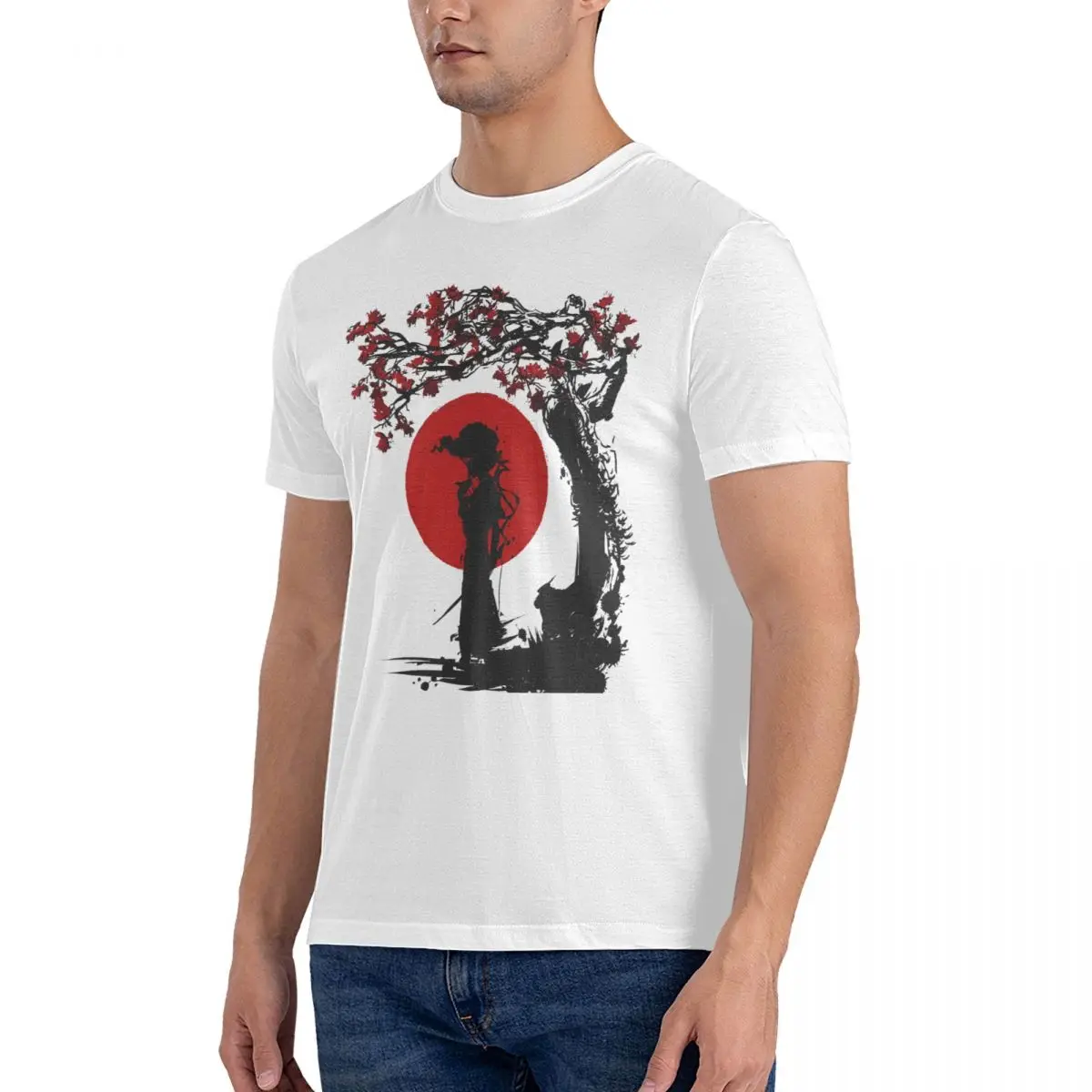 Under The Sun Men's T Shirt AFRO SAMURAI Vintage Tees Short Sleeve Round Neck T-Shirts Pure Cotton Summer Tops