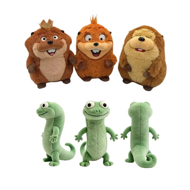 

New 20cm Hoppers King George Plush Beaver Transformation Plan Green Lizard Plush Toy Boy Birthday Gift Christmas Gift