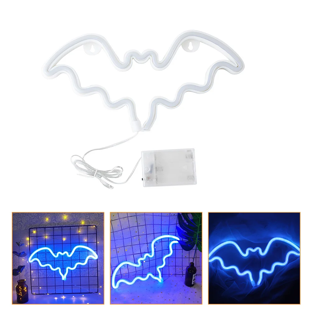 

Halloween Neon Sign Bat Shape Signs LED Lamp Light Night Decor Decorative Adornment Modeling Lights Decorate