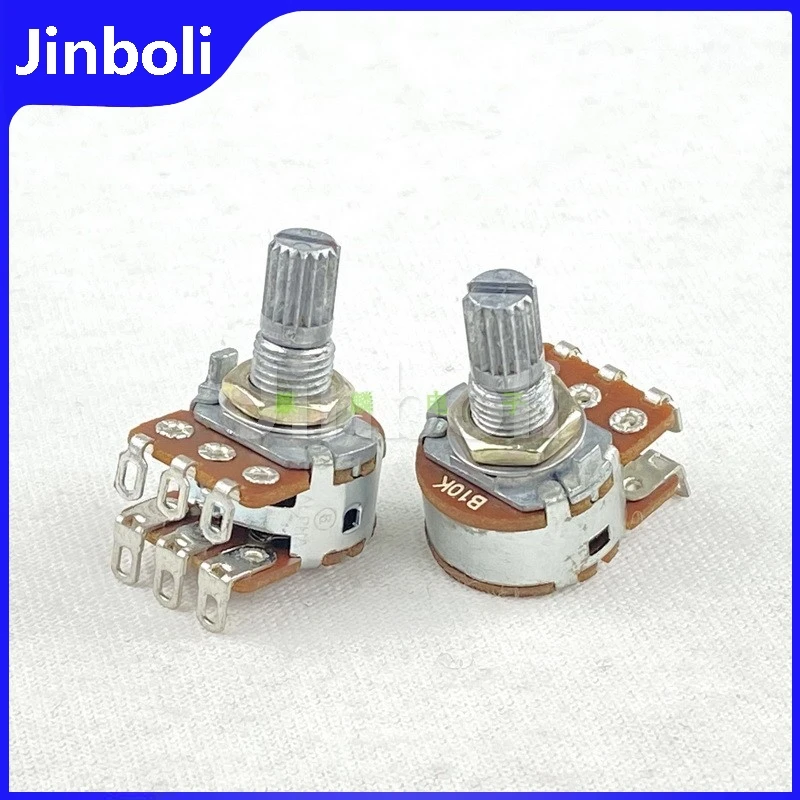 1PCS Dual A500K With Center Positioning Amplifier Audio Bass Active Tone Volume Potentiometer