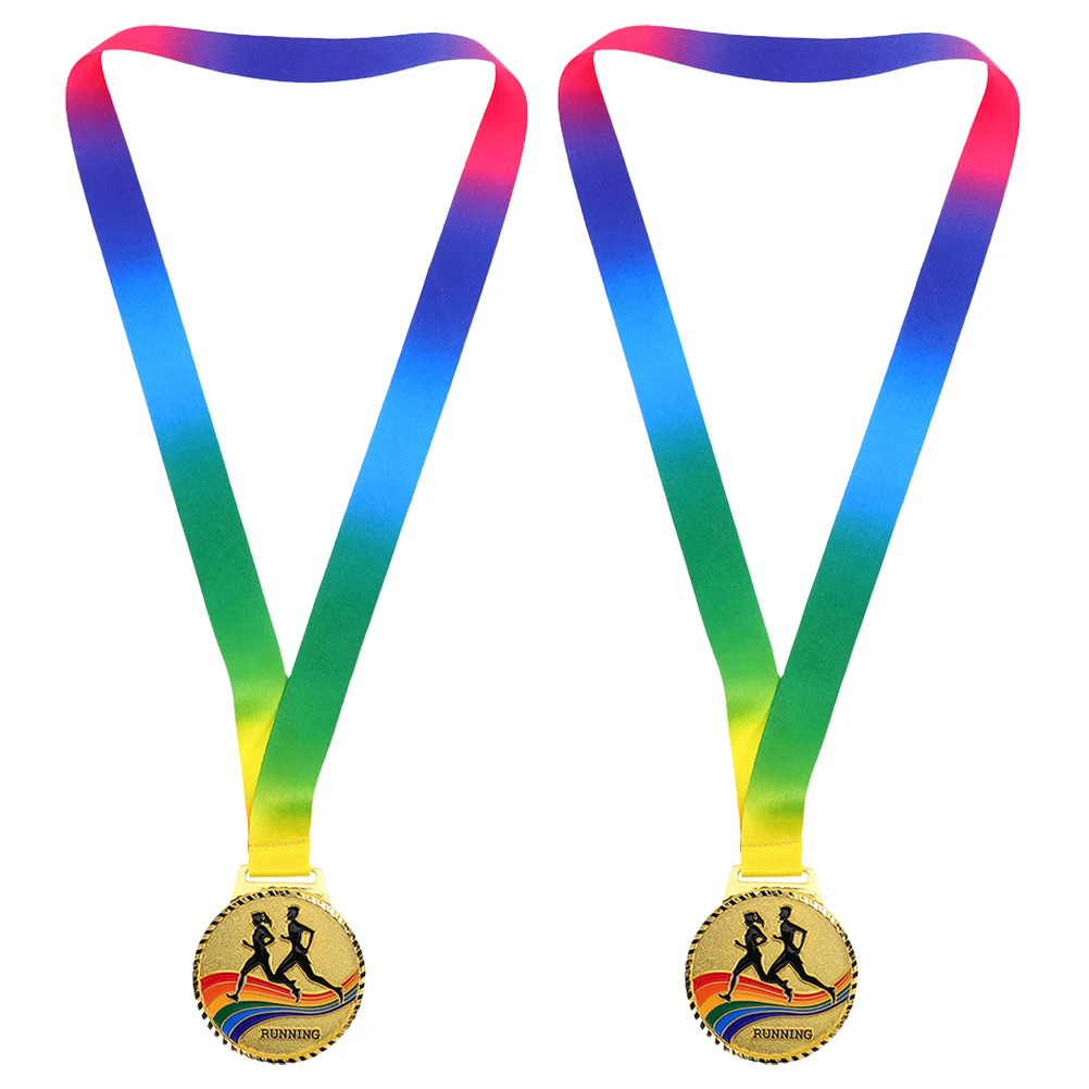 

2Pcs Durable Zinc Alloy Medals for Runners Professional Design Lightweight Award Medals for Outdoor Activities
