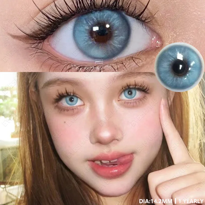 EYESHARE Natural Colored Contact Lenses for Eyes 1Pair Green Eye Lenses Blue Eye Contacts Brown Lenses Yearly Korean Gray Pupils