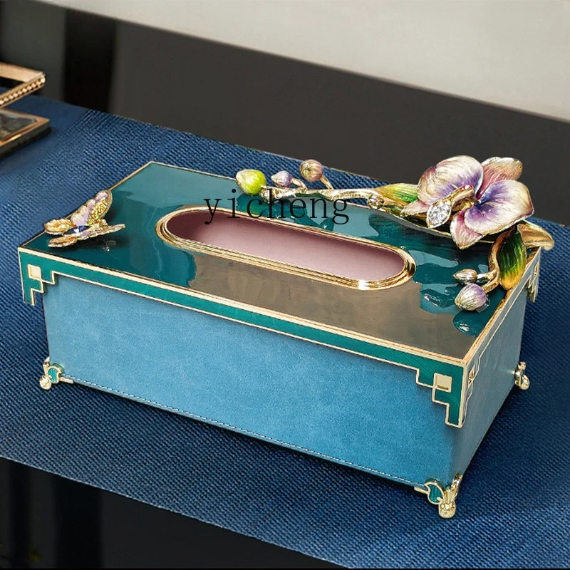 

LSL Light Luxury Enamel Tissue Box Home American Style Living Room Coffee Table Dining Table Tissue Box
