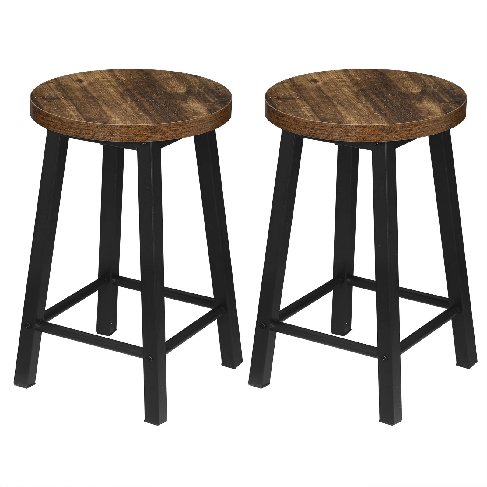 Set di 2 Sedie Vintage per Sala da Pranzo, Sgabelli da Bar in Stile Industriale Retrò, Sedie in Metallo e Legno Composito per Cucina, Soggiorno e Ristorante