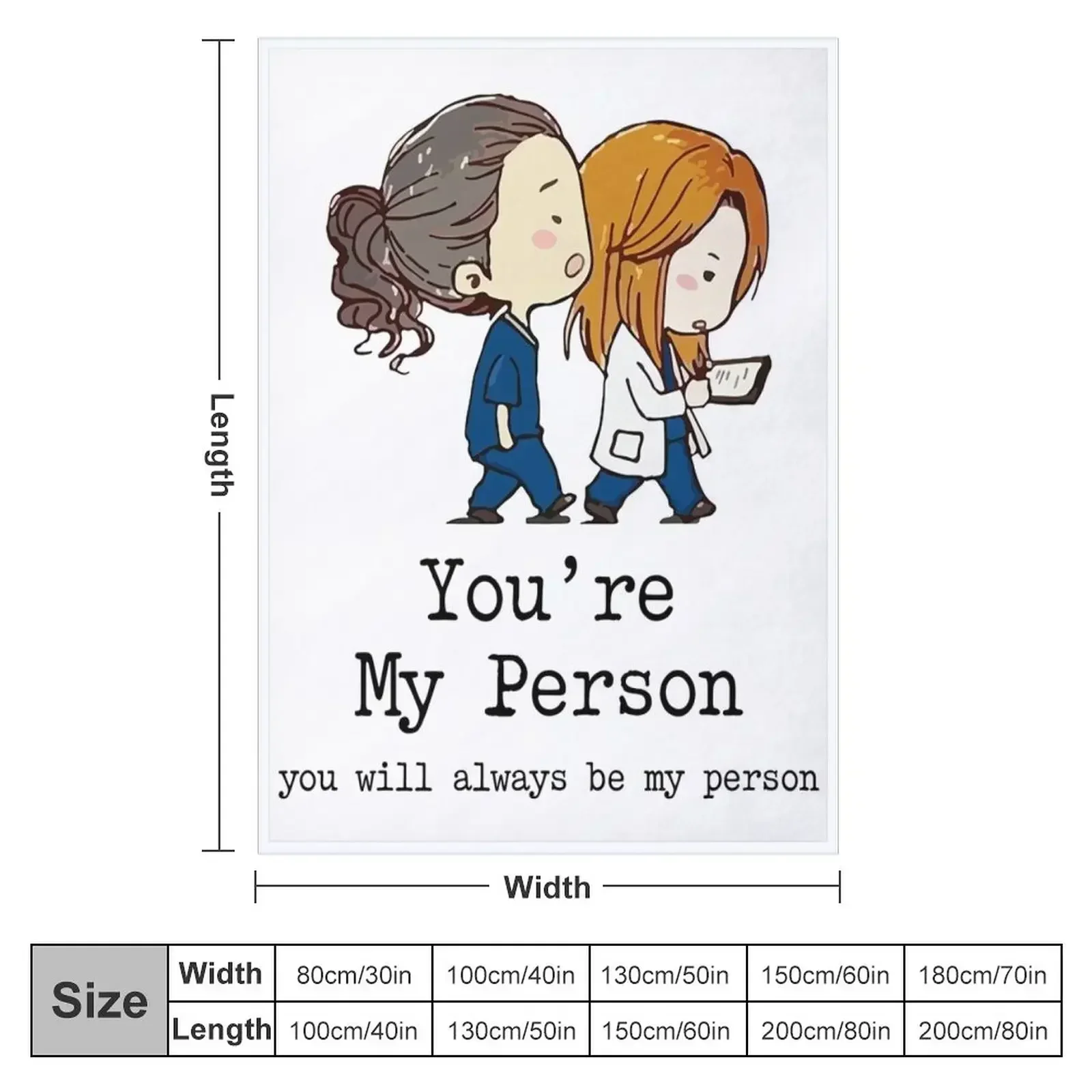 You're My Person You Will Always Be My Person Throw Blanket Weighted Furrys Shaggy Sofa Quilt Bed covers Heavy Blankets