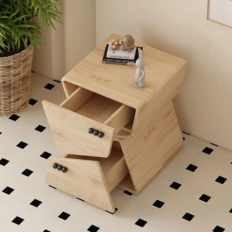 Modern Nightstand - Minimalist Solid Wood Bedside Table
