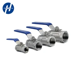 BSPT SS304/316L Stainless Steel One Piece Pipe Female Threaded Sanitary ON-OFF Straight Ball Valve 1/4