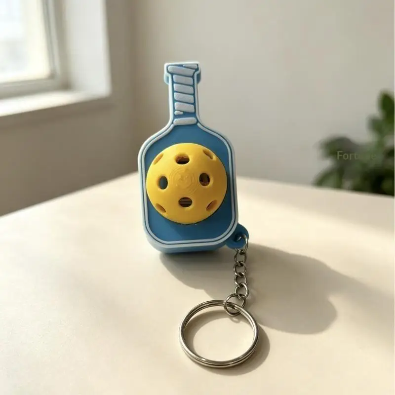 Mini-Pickleball-Schläger-Schlüsselanhänger, 4 Stile, niedliches Ornament, tragbarer Rucksackanhänger, Geschenk für Pickleball-Liebhaber – Detail 3