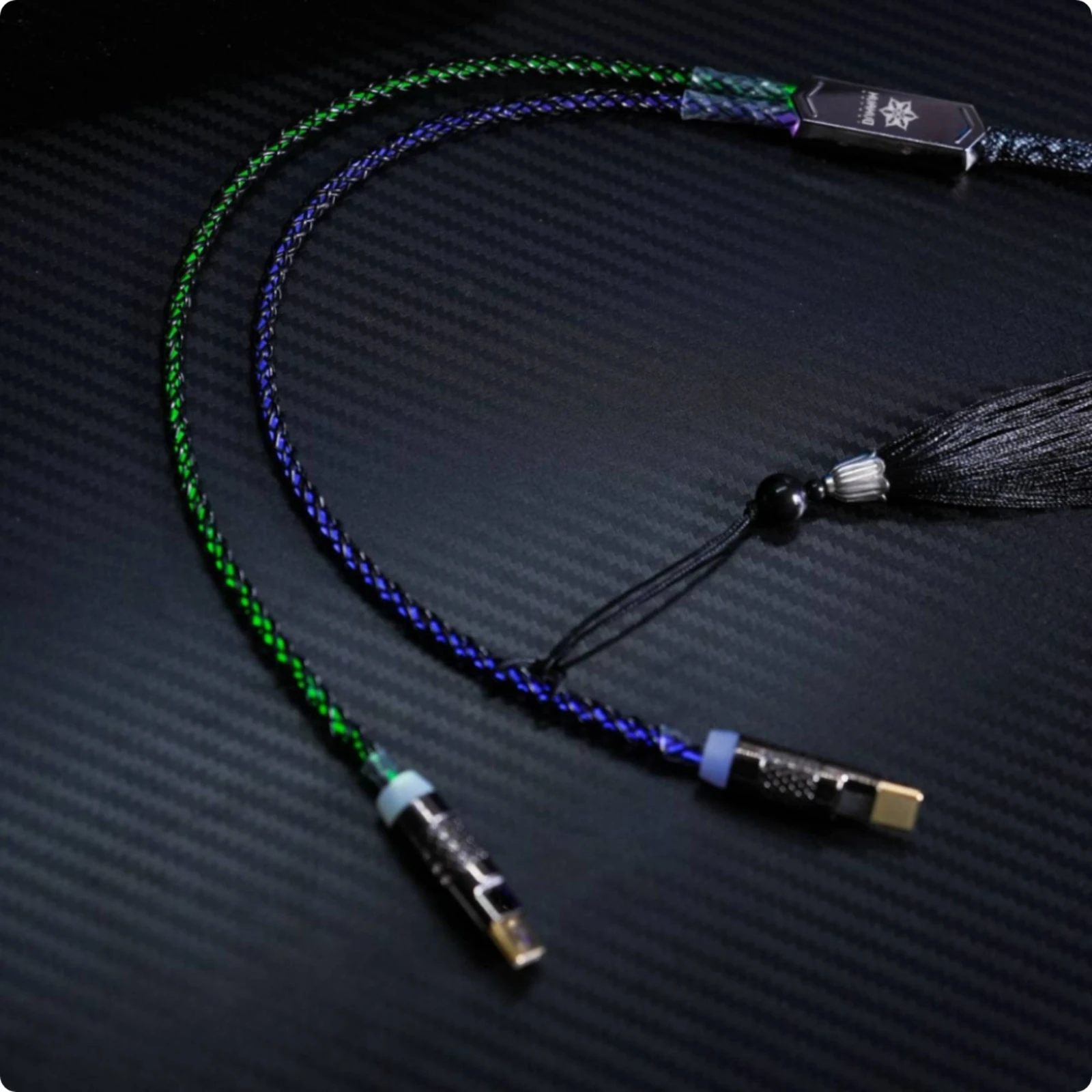 Keyboard Cable with Detachable Metal Aviator Braided Keyboard Cable with Aviator Connector Flexible Stable for Gamers