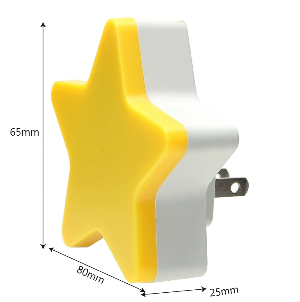 Luce notturna per bambini a forma di stella presa a spina europea lampada da parete LED Night Light Control Plug-in illuminazione domestica decorazione della stanza