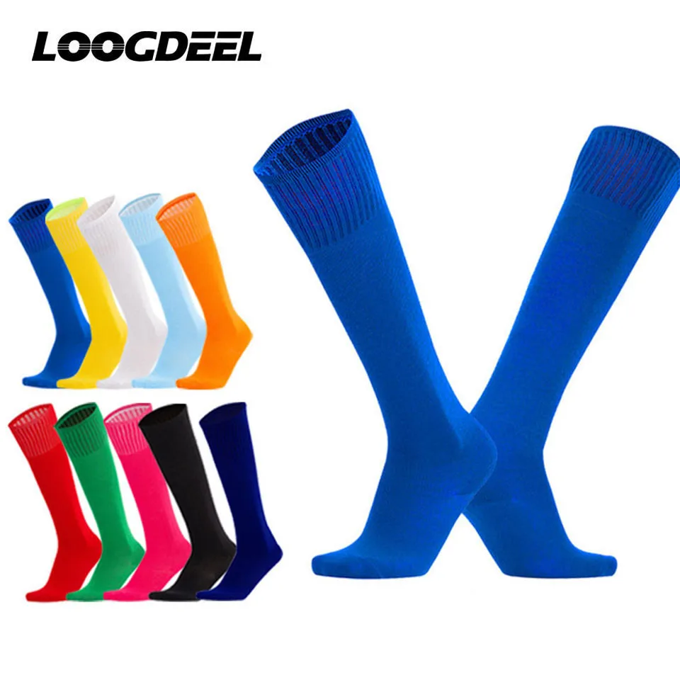 Loogdeel Football Soccer Socks Breathable Sports Rugby Stockings Over Knee High Volleyball Baseball Kids Adults Long Socks