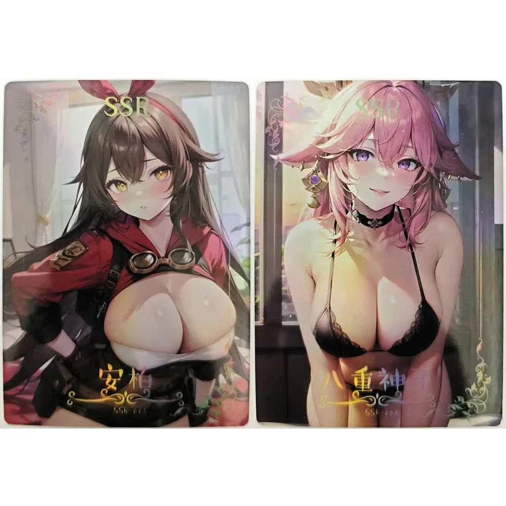 

Shenhe Jingliu Hanabi Yuuki Asuna Anime Goddess Story SSR Games Toys Премиум Flash Коллекционные карты Рождественские подарки на день рождения