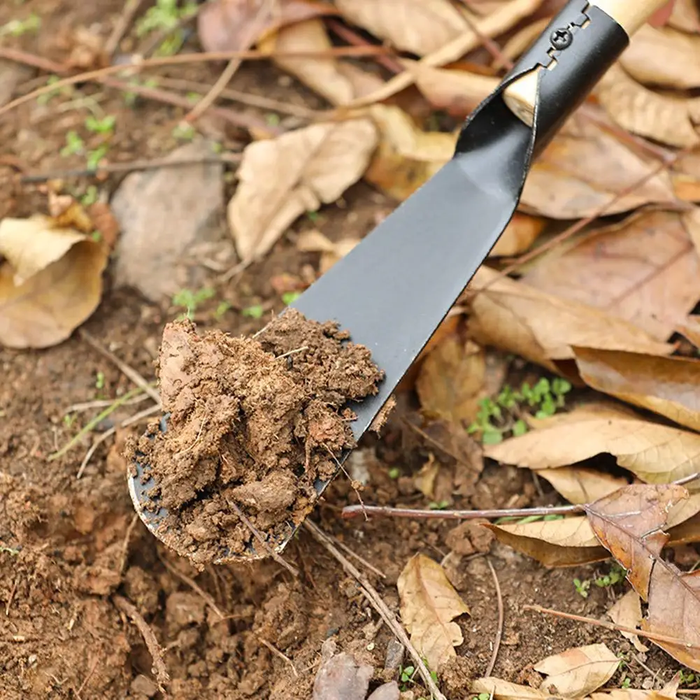 2 шт. садовый ручной мастерок, небольшой садовый мастерок с деревянной ручкой для посадки, копания, пересадки (плоская лопата + острая лопата)