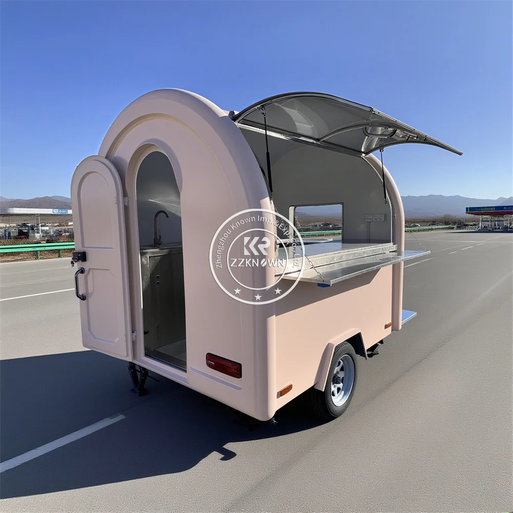 

Street Mobile Fast Food Trailer Fully Equipped Ice Cream Cart Custom Coffee Kiosk Concession Food Truck With Full Kitchen