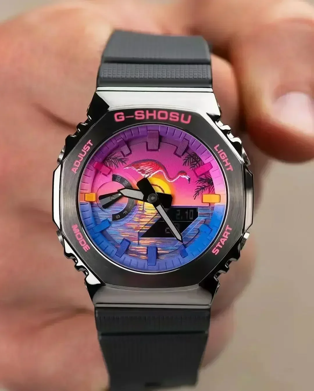 GM Digital Sports Electronic Unisex Watch Alloy Large Dial Full Function LED Dual Display World  Series