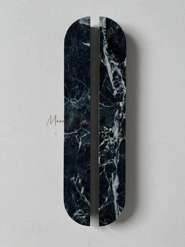 Natural Marble Glass Door Handle Unique Verde Green Stone Round Ball Knob for Clothing Store Cafe