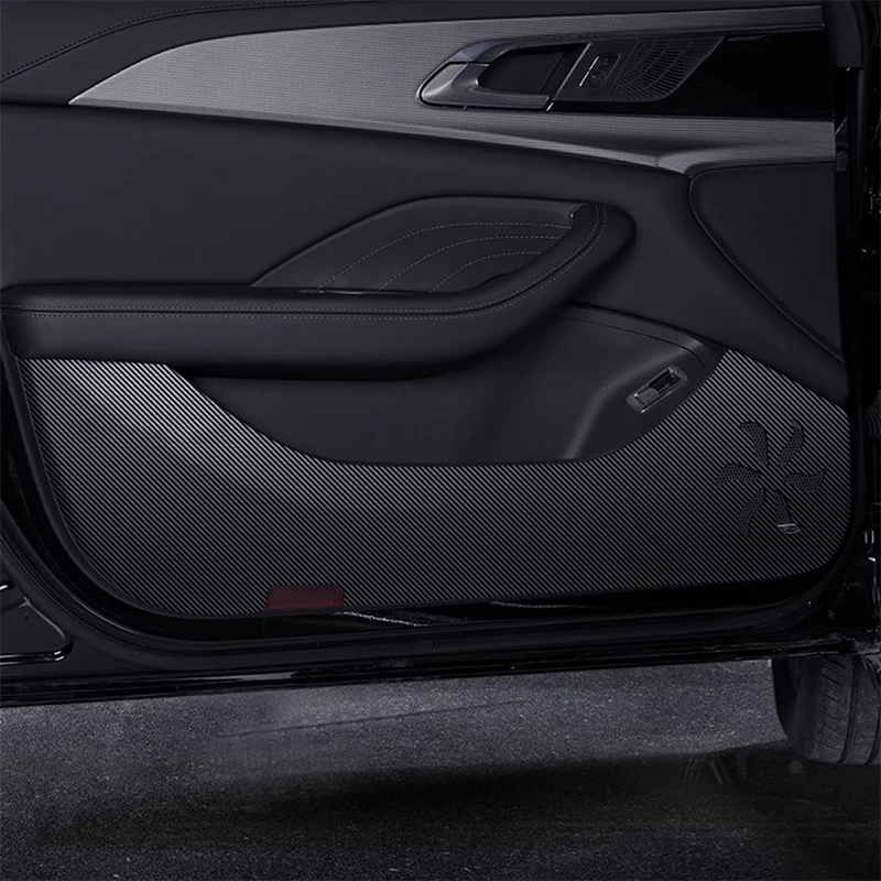 

For Hongqi H5 2023 2024 2025 2026 Car Door Anti Kick Pad Carbon Fiber Leather Texture Anti Dirt Protective Sticker Accessories