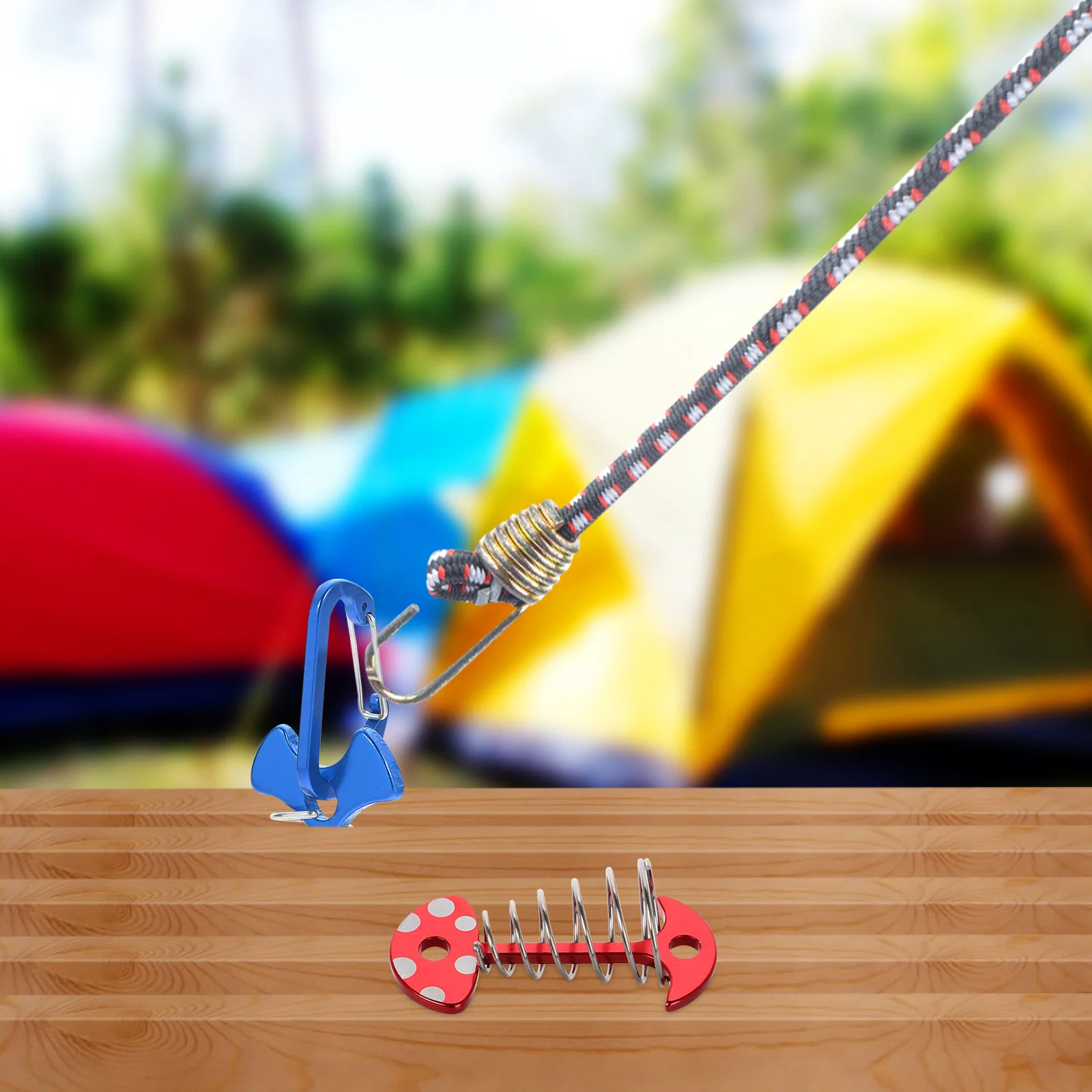 

Mushroom Nails Spring Tent Buckles Outdoor Rope Tensioner Wear-Resistant Tent Fixed Clips Camping Hiking Accessories