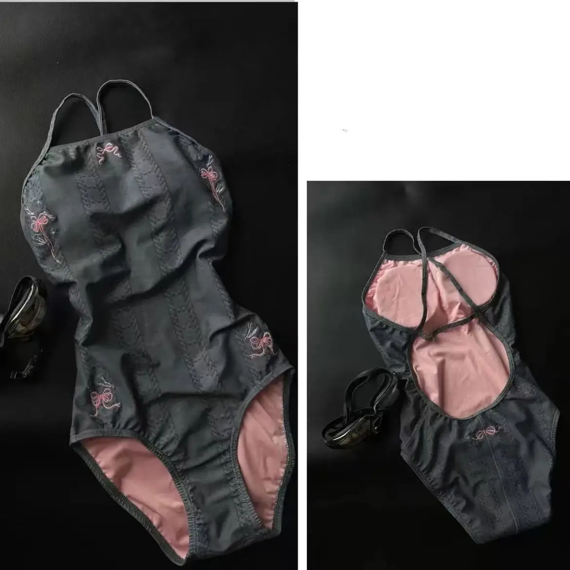 

Sexy Triangular One-Piece Swimming Suit for Women Professional Speed Swimming Training Suit Detachable Chest Pad No Sleeve