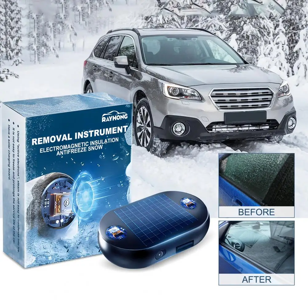 Solar Powered Car Snow Blower Windshield Mirror Defrosting Tool De-Icing Fast Snow Melting Anti-Freezing Auto Defroster