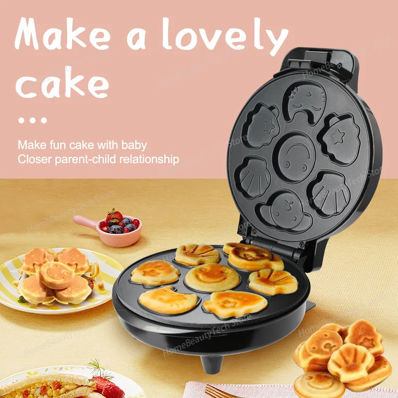 Children's Cartoon Cake Machine, Household 1000W Double-sided Heating Electric Griddle for Baking Bread and Cookies waffle maker