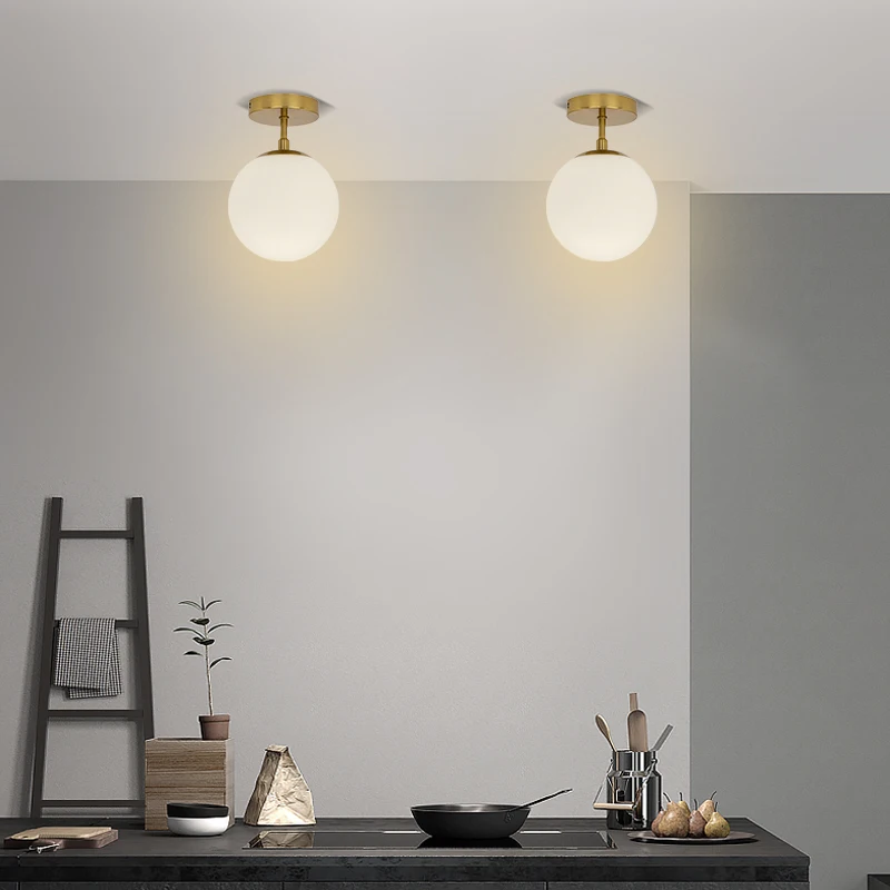 Modern LED Ball Ceiling Lamp Entrance Corridor Entrance Hall Lamp High-end Creative Balcony Lamp