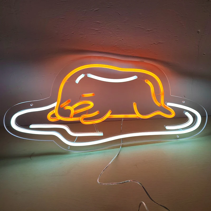 LED Neon Sign Custom Lazy Egg Kitchen Wall Decor for Art Hanging Aesthetic Home Party Acrylic for Kids Girls Bedroom Birthday