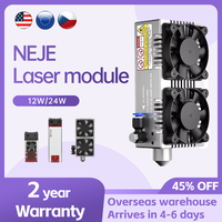 NEJE 12W/24W E40/E80/A40640 450nm optical laser module for professional CNC engraving, shipped from US and EU warehouses