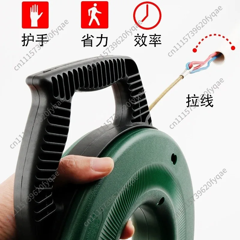 Electrician Wire Puller with Storage Reel, Fish Tape Dispenser for Conduit Wall, Fiberglass Wire Not Included