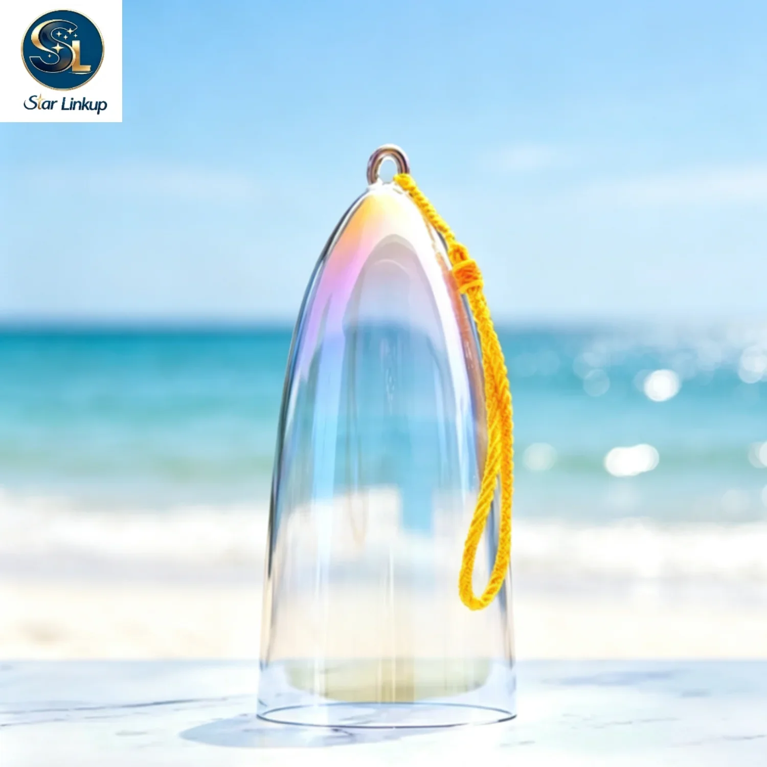 STAR LINKUP 3-4 Inch Colorful Crystal Bell Singing Bowl,Clear Quartz Sound Healing Bowl for Yoga Meditation,Handmade Instrument