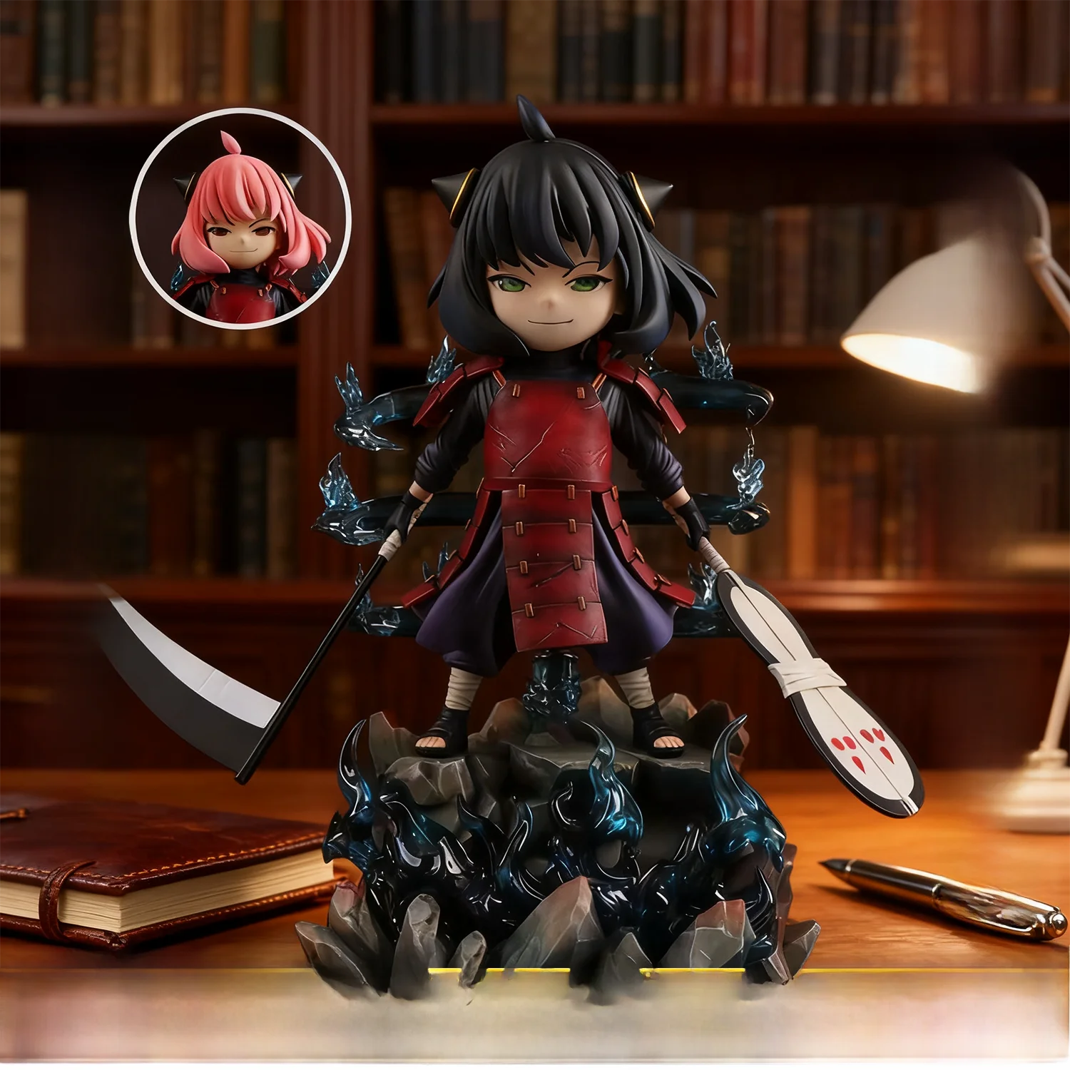 Figura Coleccionable de Anya Cosplay Home Game Anime, Modelo GK de Mesa, Escultura de Doble Cabeza, PVC Estático, 190mm