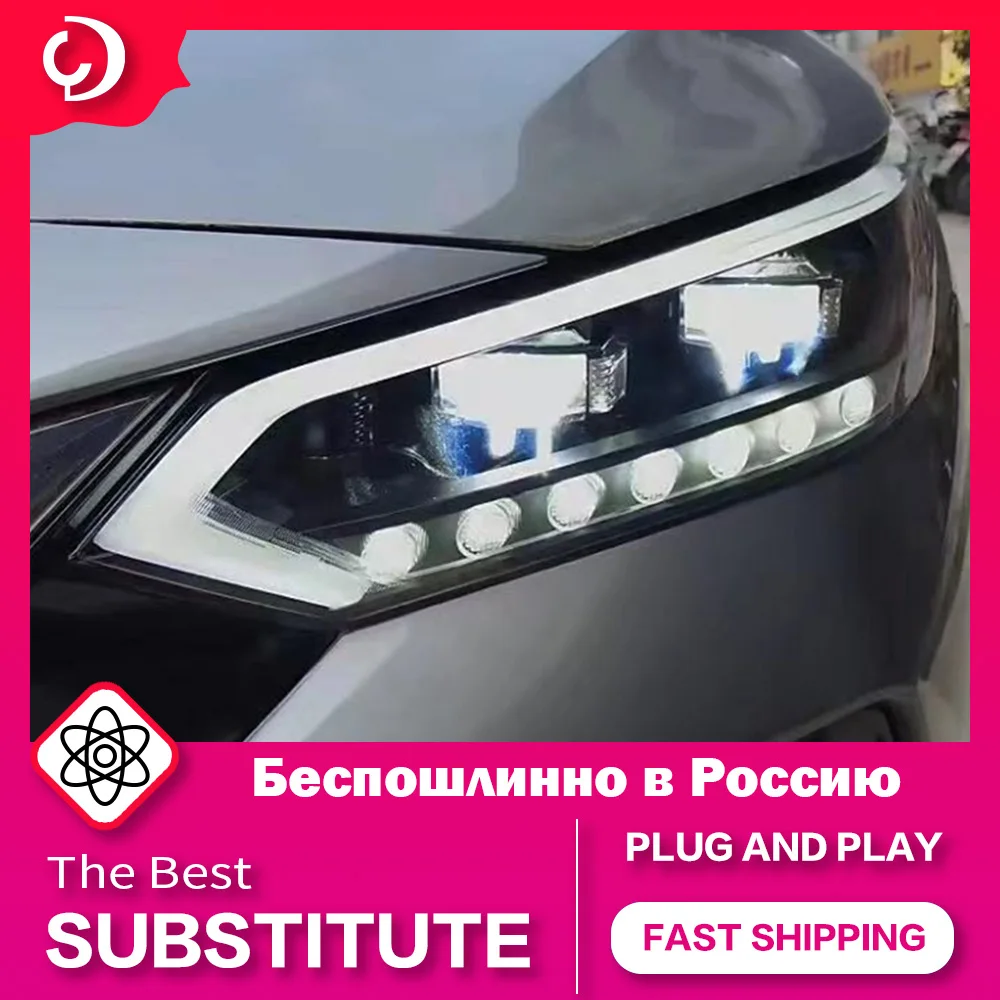 Headlights for Nissan Sylphy Sentra 2020-2022 LED DRL Head Lamp Running Turn Signal Led Angel Eye Projector Replacement