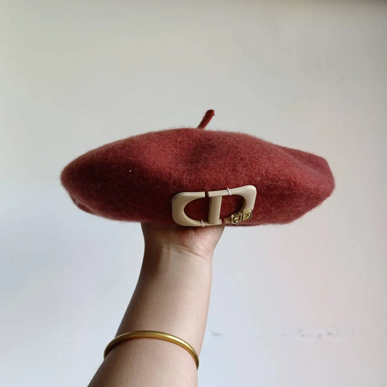 Rose Red Beret English Letter Autumn/Winter New Women\'s Wool Beret Warm Hat Artist Hat Pumpkin Hat 모자  gorras  beret