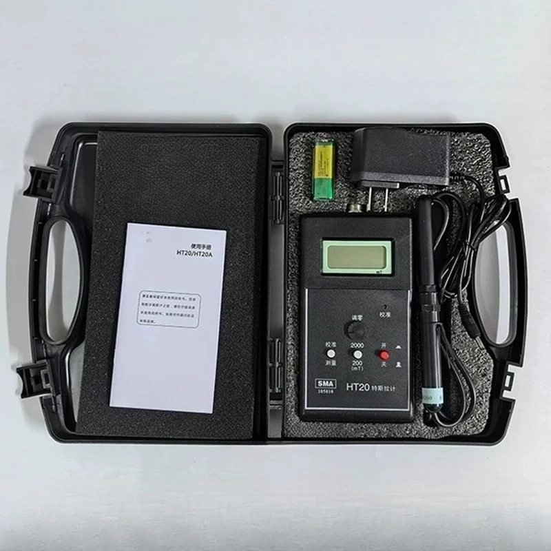 HT20 High Precision Digital Handheld Gaussmeter Teslameter Fluxmeter Surface Magnetic Field Tester for Industrial Lab