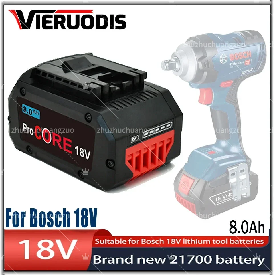 For Bosch 18V 8.0AH 6.0AH 10.0AH Professional Cordless Tool BAT609 BAT618 GBA18V80 21700 Battery ProCORE Replacement Battery