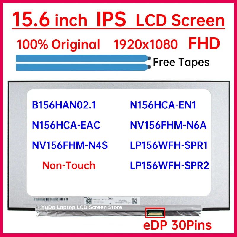 

15.6" LCD Screen N156HCA-EAC NV156FHM-N6A LP156WFH-SPR1 For Lenovo ThinkPad T15p P15v Gen 2 Gen 3 Display Matrix Panel Non-Touch