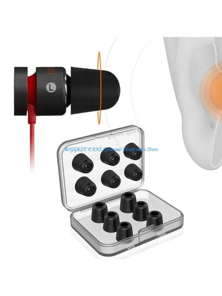 

Soft Memory Foam Earbuds Tips Replacement Noise Isolating Memory Foam In-Ear Tips Nozzle Earphone Ear Tip Cover