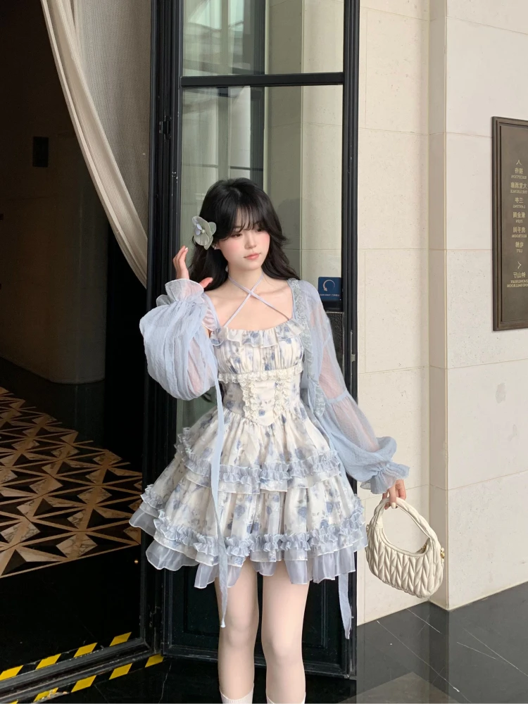 Princess Style Summer Cake Skirt Dress Beautiful Sweet Little Girl's First Love Dress Puffy Cute  Dress Princess Skirt