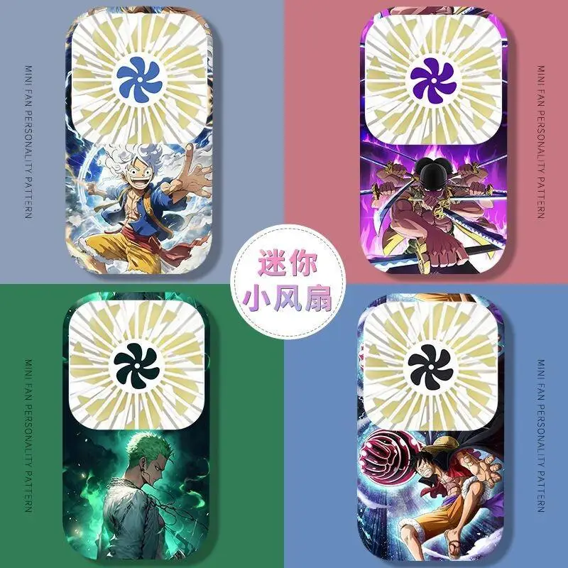 One Piece Luffy Usb Charging Mini Fan Anime Desktop Dormitory Silent Mini Fan Summer Essential Student Creative Birthday Gift