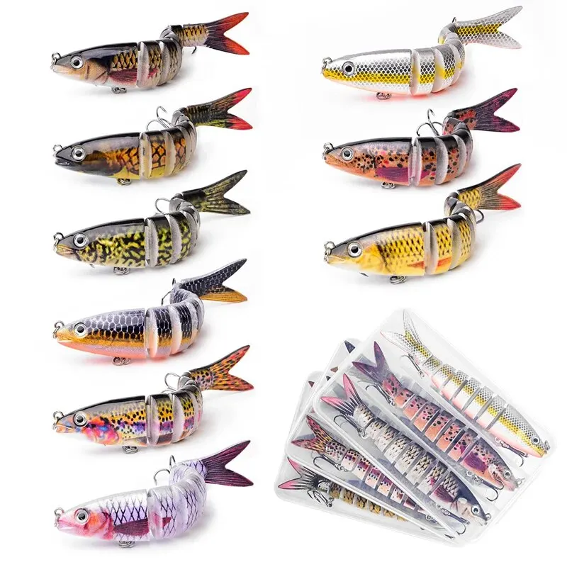 3PCS/Box Multi Jointed Fishing Lure 13.5cm/19g Slow Sinking Bionic 8 Segmented Bait Wobble Tackle Saltwater Bass Trout Pesca