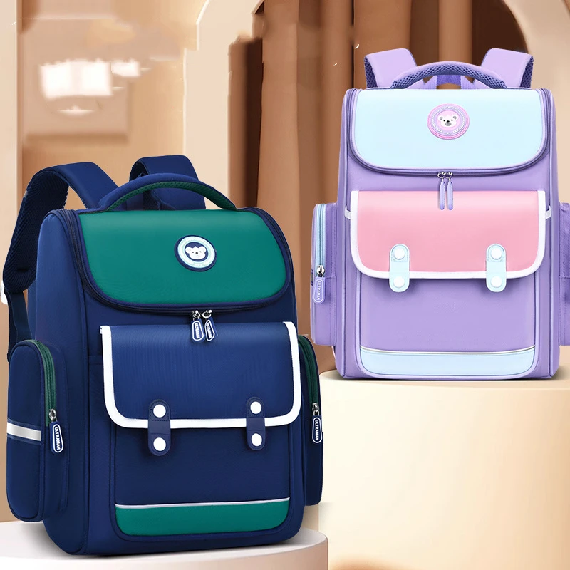 waterproof children School Bags boys girls kids Primary school backpack pu leather orthopedic schoolbag kids mochila infantil