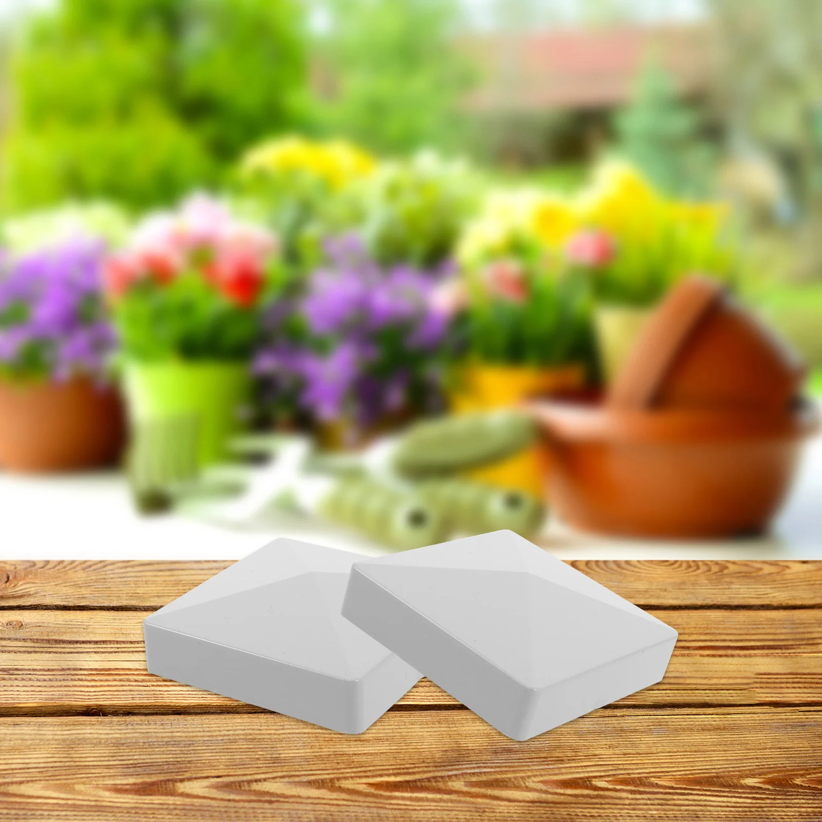 6 Peças de Capas Decorativas de PVC para Postes de Cerca, Formato Pirâmide, para Uso Externo, para Caixas de Correio, Docas, Decks e Postes de Cerca de Pátio, 4.13x4.13 Polegadas