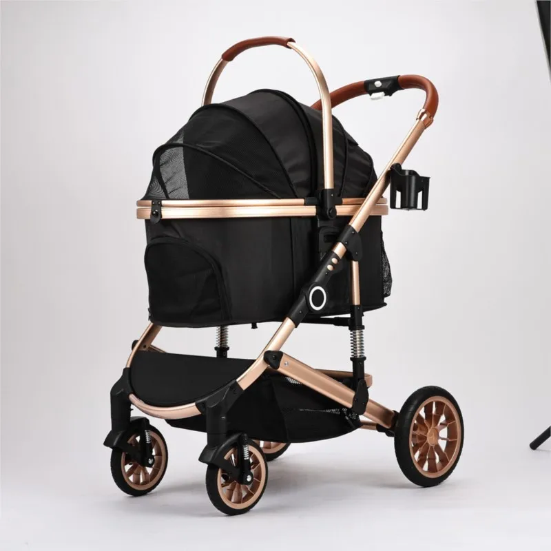 Stroller Cat Outing Baby Folding Pet Dog Dog Lightweight Trolley Teddy Light-Duty Vehicle Cage Separation Pet