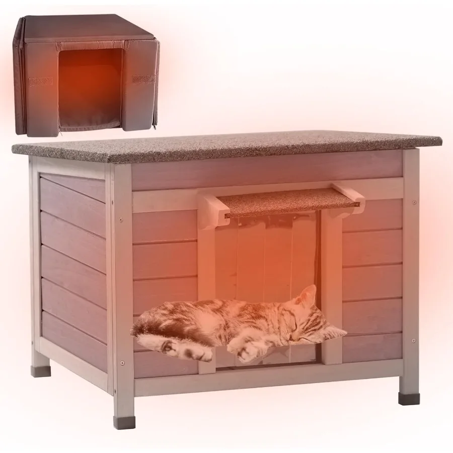 

Outdoor Cat House with Insulated Liner for Winter Protection: Ideal Shelter for Feral Kittens Outdoor Cats and Rabbits Durable