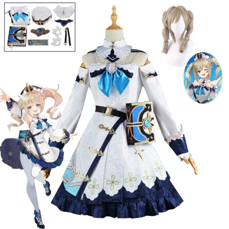 

Genshin Impact Cosplay Barbara Cosplay Anime Adult Carnival Uniform Halloween Party Anime Game Costume Complete Set